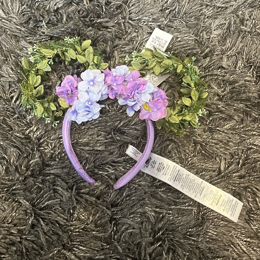 Blue Purple Floral Mickey Disney Ears NWT